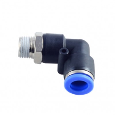 Фитинг  RF-SPL06-02 угловой для пластиковых трубок 6мм с наружной резьбой 1/4" ROCK FORCE /1 NEW