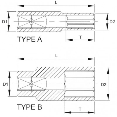 Головка торцевая глубокая 6гр. 1/2" 13мм