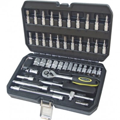 Набор торцевых головок ER-80046 1/4"DR 6-гранный 46 предметов ЭВРИКА 1/10
