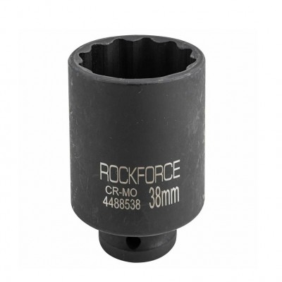 Головка торцевая 38мм 1/2" 12-гранная ударная удлиненная L=78мм ROCKFORCE RF-4488538 /1/48