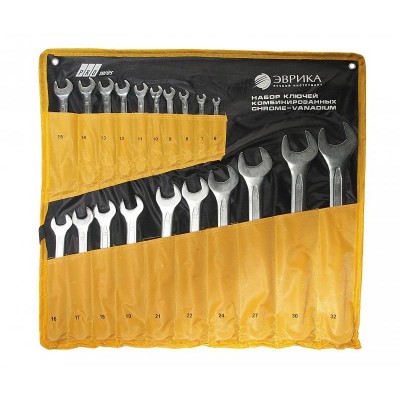 Набор ключей комбинированных 6-32мм на планшете 20 пр.(Chrome vanadium) PRO ЭВРИКА Набор ключей комбинированных 6-32мм на планшете 20 пр.(Chrome vanadium) PRO ЭВРИКА