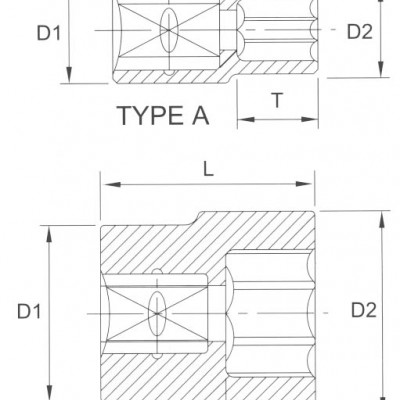 Головка торцевая 6гр. 1/2" 17мм