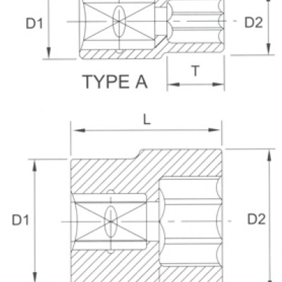 Головка торцевая 6гр. 1/4" 12мм