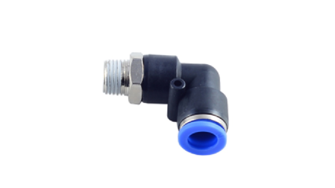 Фитинг  RF-SPL10-01 угловой для пластиковых трубок 10мм с наружной резьбой 1/8" ROCK FORCE /1 NEW