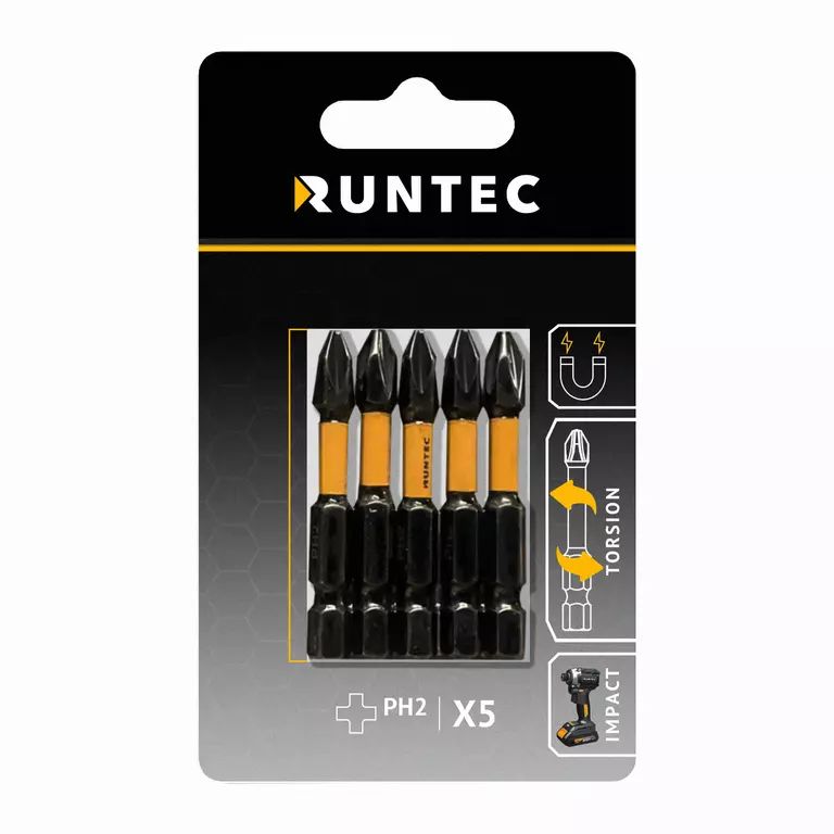 Бита ударная RUNTEC H6.35 150мм PH2 5шт.