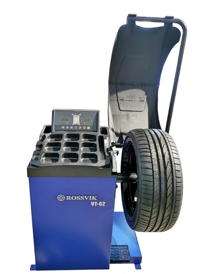 Станок балансировочный ROSSVIK VT-62 NEW, 220В (электронная линейка, автостоп, LASER, LED)