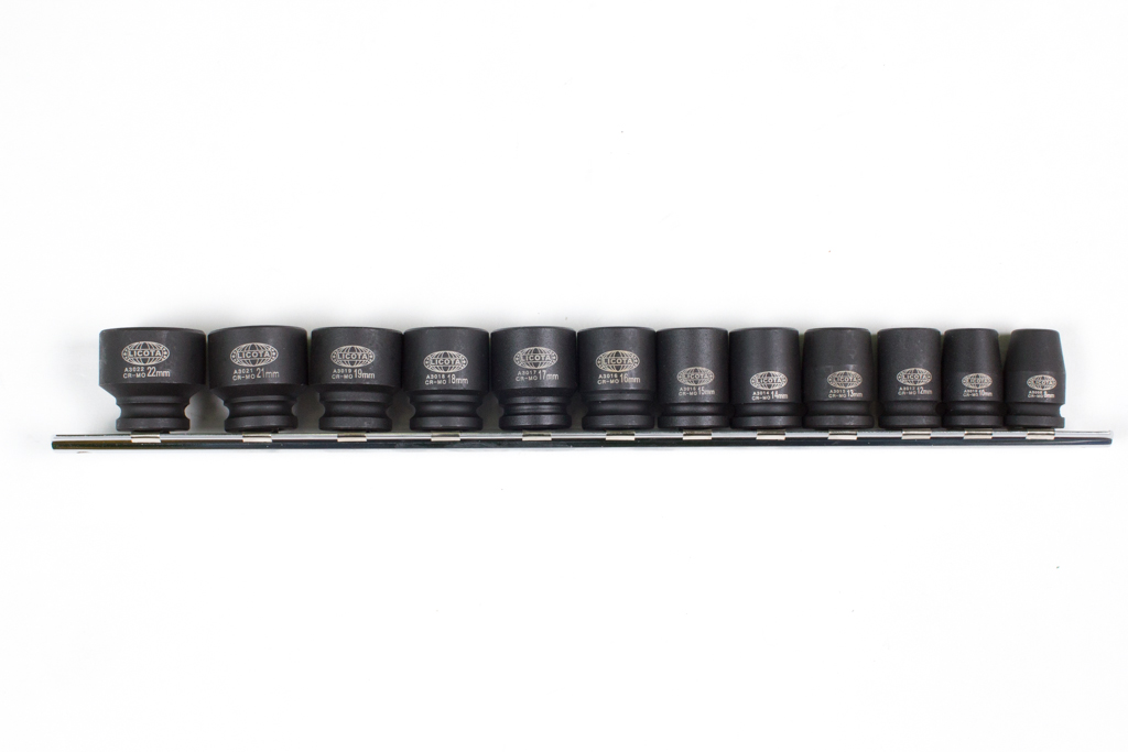 Набор ударных головок 3/8" 12 пр., 8-22мм, на линейке