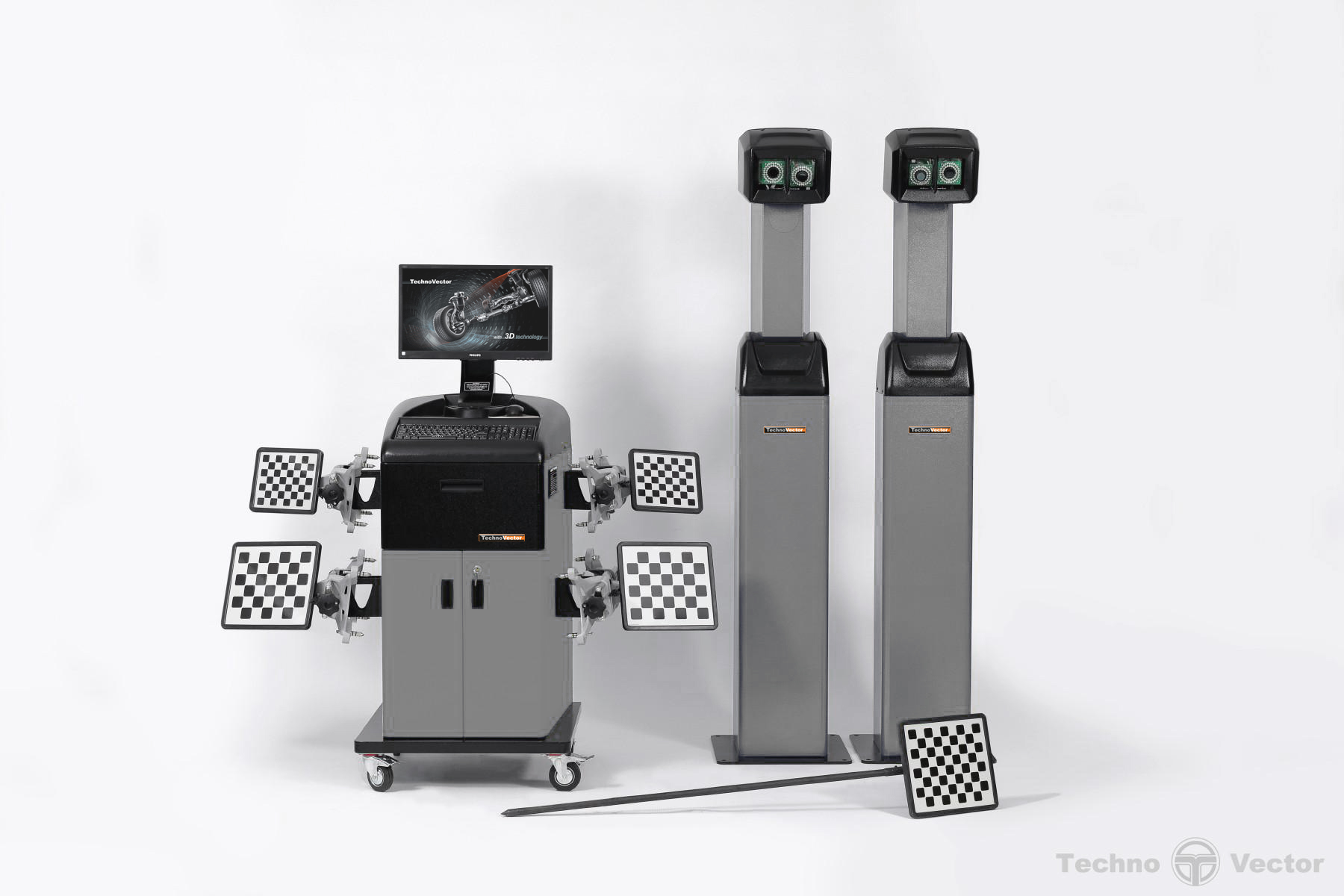 Стенд сх/разв 3D. ТЕХНОВЕКТОР T7204HT для регулировки углов установки колес грузовых автомобилей