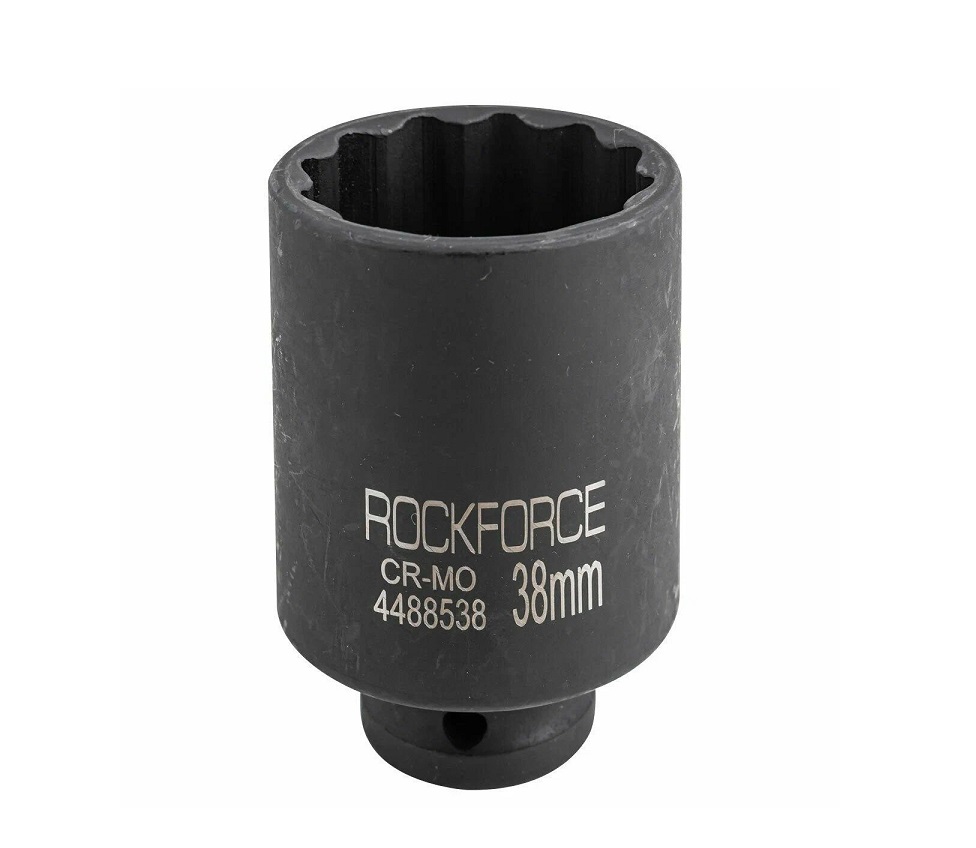 Головка торцевая 38мм 1/2" 12-гранная ударная удлиненная L=78мм ROCKFORCE RF-4488538 /1/48
