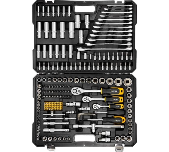 Набор инструмента JCB-38841: 216пр. 1/4'', 3/8'', 1/2''(6гр.)(4-32мм) JCB /1/2