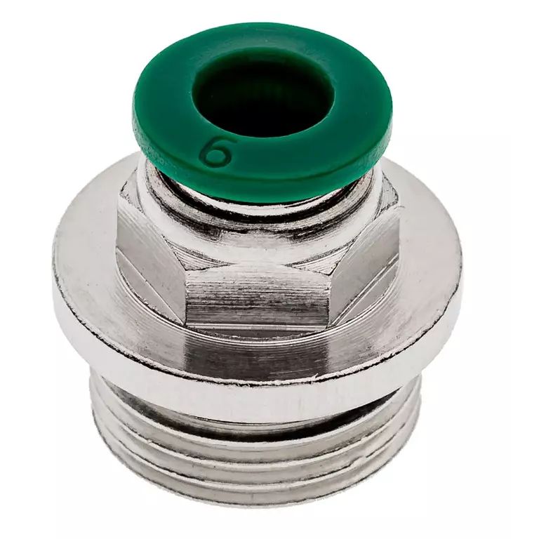 Фитинг цанговый М3/8" 6 мм, с уплотнением, пластм. корпус