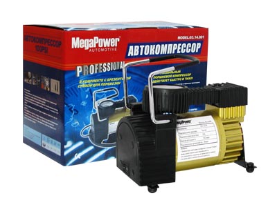 Компрессор M-14001 поршневой 100 PSI (35л/мин, 14А) 12 V MEGAPOWER/1/8