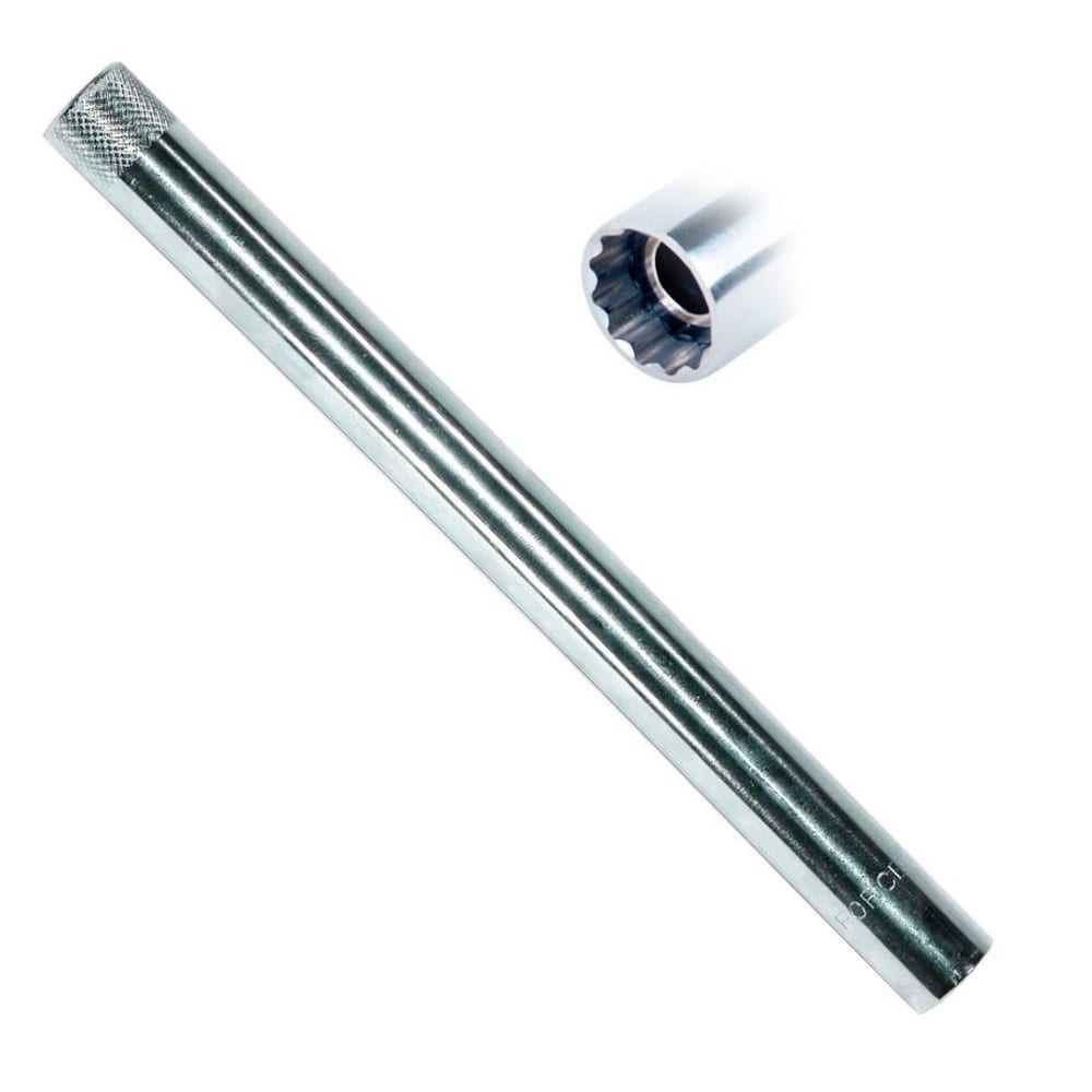 Головка свечная F-807325016M: 3/8"DR 12-гранная магнитная удлиненная 16мм FORCE /1/10