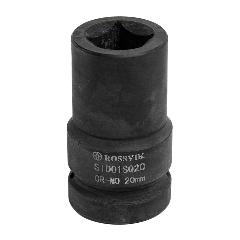SID01SQ20 Головка торцевая ударная четырехгранная ROSSVIK, 1", 20мм, L-80мм