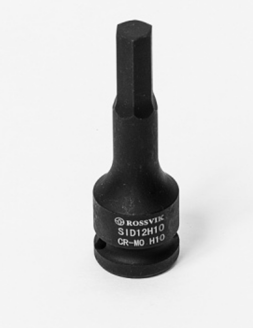 SID12H10 Головка торцевая ударная ROSSVIK, 1/2", Hex H10, L-78мм