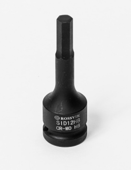 SID12H8 Головка торцевая ударная ROSSVIK, 1/2", Hex H8, L-78мм