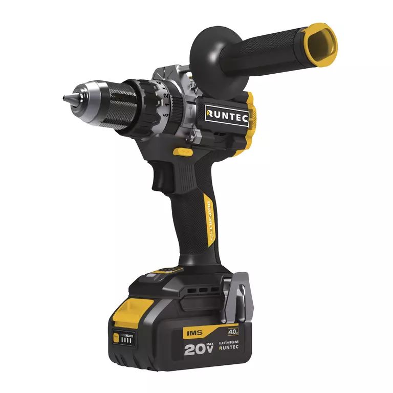 Дрель-шуруповерт ударная аккумуляторная RUNTEC PRO 13 мм, 20В, 2*4Ач, 160Нм