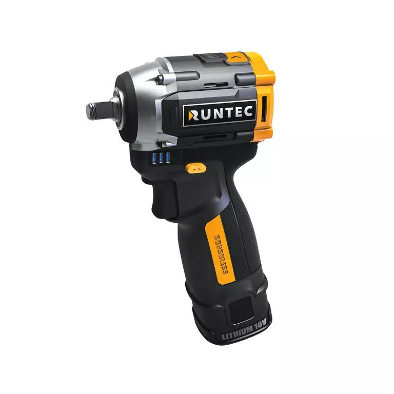 Гайковерт ударный аккумуляторный RUNTEC PRO 1/2", 16В, 2*2Ач, 180Нм