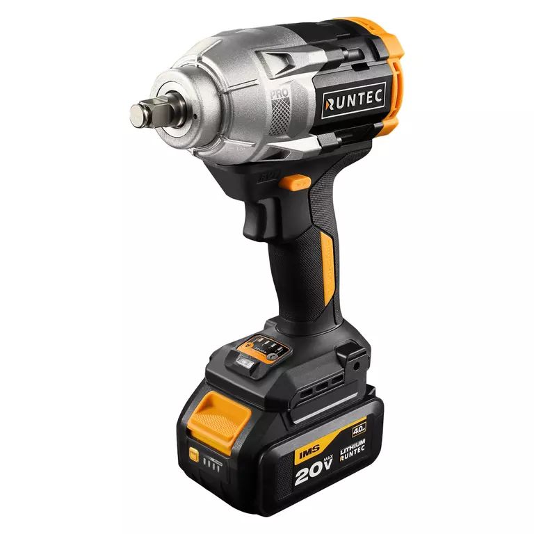 Гайковерт ударный аккумуляторный RUNTEC PRO 1/2", 20В, 2*4Ач, 1100Нм