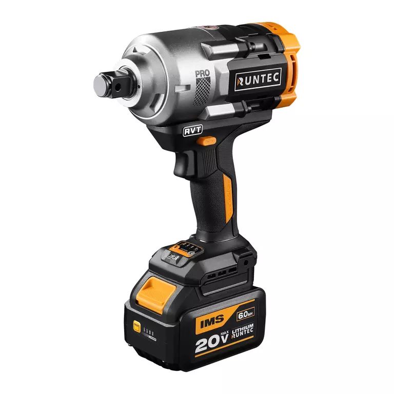 Гайковерт ударный аккумуляторный RUNTEC PRO 3/4", 20В, 2*6Ач, 1600Нм