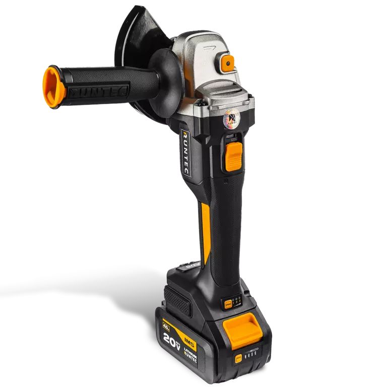 Шлифмашина угловая аккумуляторная RUNTEC PRO 125 мм, 20В, 2*4Ач, 900Вт