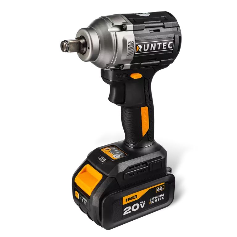 Гайковерт ударный аккумуляторный RUNTEC PRO 1/2", 20В, 2*4Ач, 500Нм