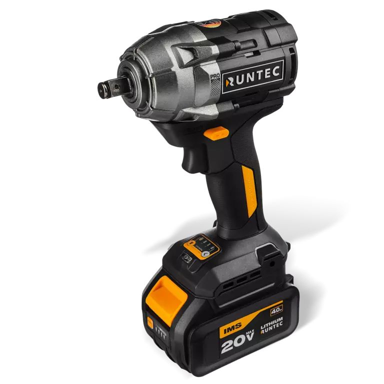 Гайковерт ударный аккумуляторный RUNTEC PRO 1/2", 20В, 2*4Ач, 750Нм